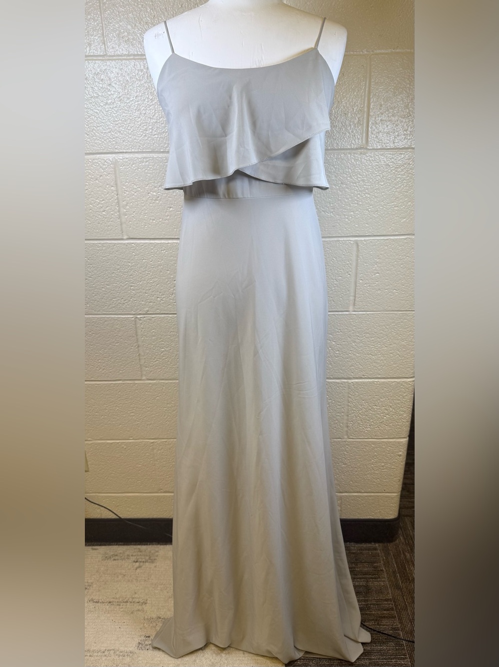 Jenny Yoo Light Gray Elegant Maxi Dress - Flowing